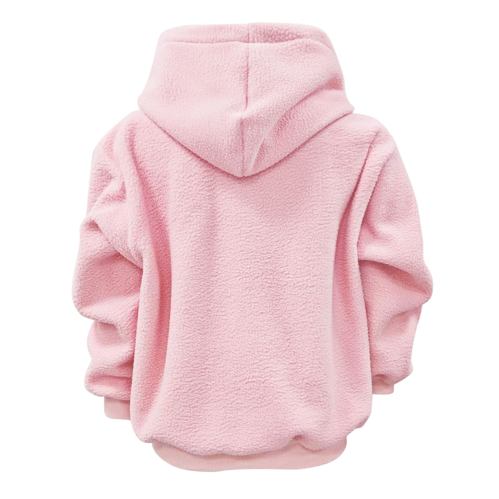 Autumn and Winter Solid Color Hooded Plush Pet Pocket Loose Pullover Sweatshirt for Women Fashionable Warm Cold Resistant Polyester,Gift