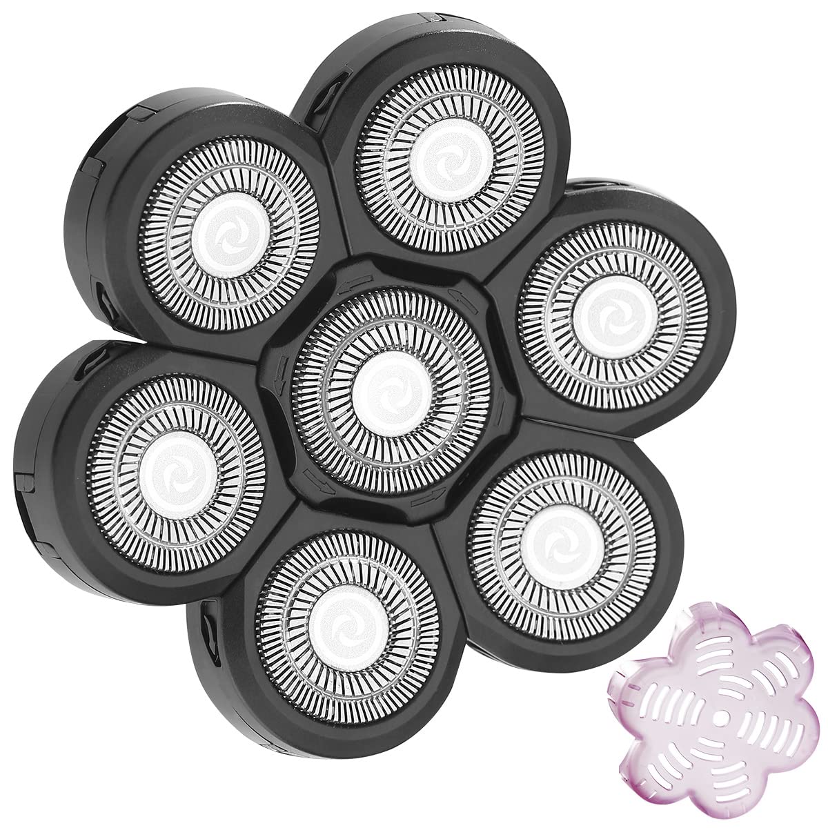 7-blade Electric Shaver Head, Replaceable Electric Shaver Head, Universal Fit 6 In 1 Beard Shaver Head Beard Trimmer Head, Men's Beard Shaver Replacement Accessories