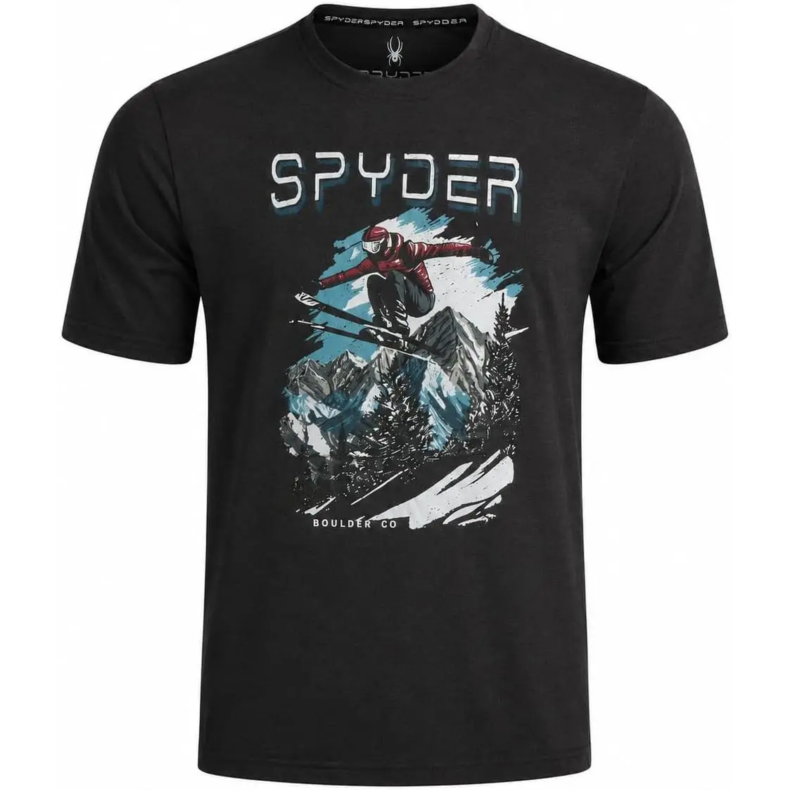 Spyder Mens T-Shirts - Cotton Blend Short Sleeve Crewneck Graphic Tees| Soft Streetwear Pullover Shirt, Casual Everyday Comfort for Weekends, Layering, and All-Day Wear