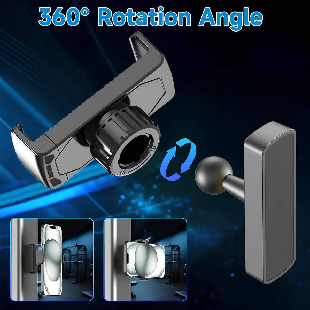 Gym Magnetic Phone Holder- 360 Adjustable Magnetic Phone Mount,Portable  Phone Holder Gym Accessories for Men Women Compatible with All Smartphones 4.7-7'' Smartphones