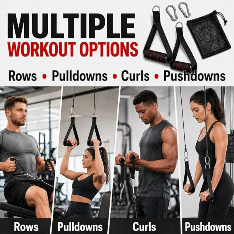 Fitness Grips Set with Comfortable Non-Slip Foam Handles and Durable Nylon Webbing, Ideal for Home Gym Strength Training and Multi-Functional Equipment Accessories