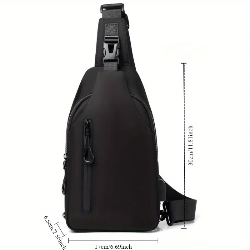Men Waterproof Sling Chest Bag with USB Charging Port, Anti Theft Multi Pocket Crossbody Shoulder Backpack for Travel Cycling Hiking Daily Work