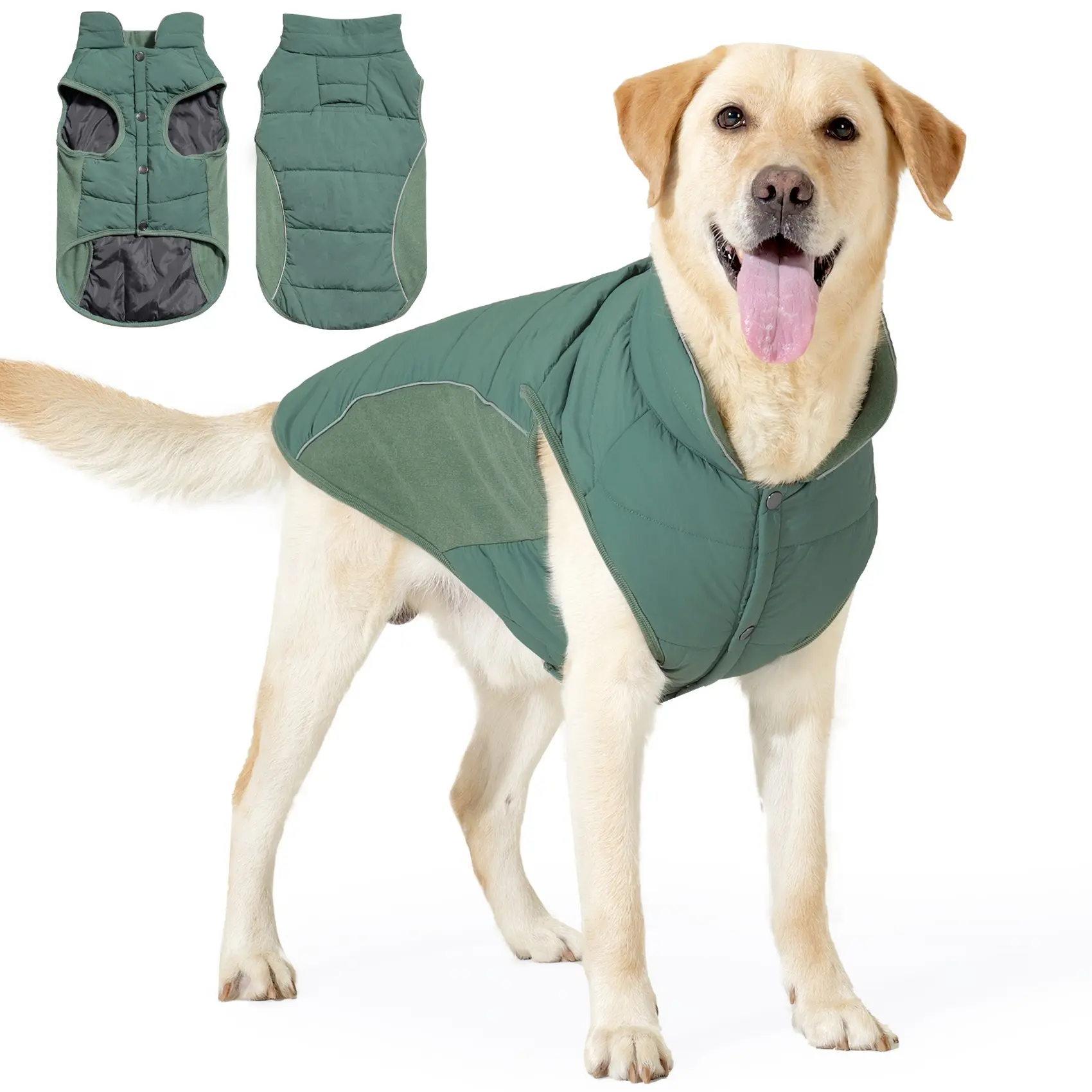 Medium to Large Dog Winter Coat, Waterproof Dog Jacket, Thick Warm Reflective Snow Suit, High Neck Windproof Jacket for Cold Weather