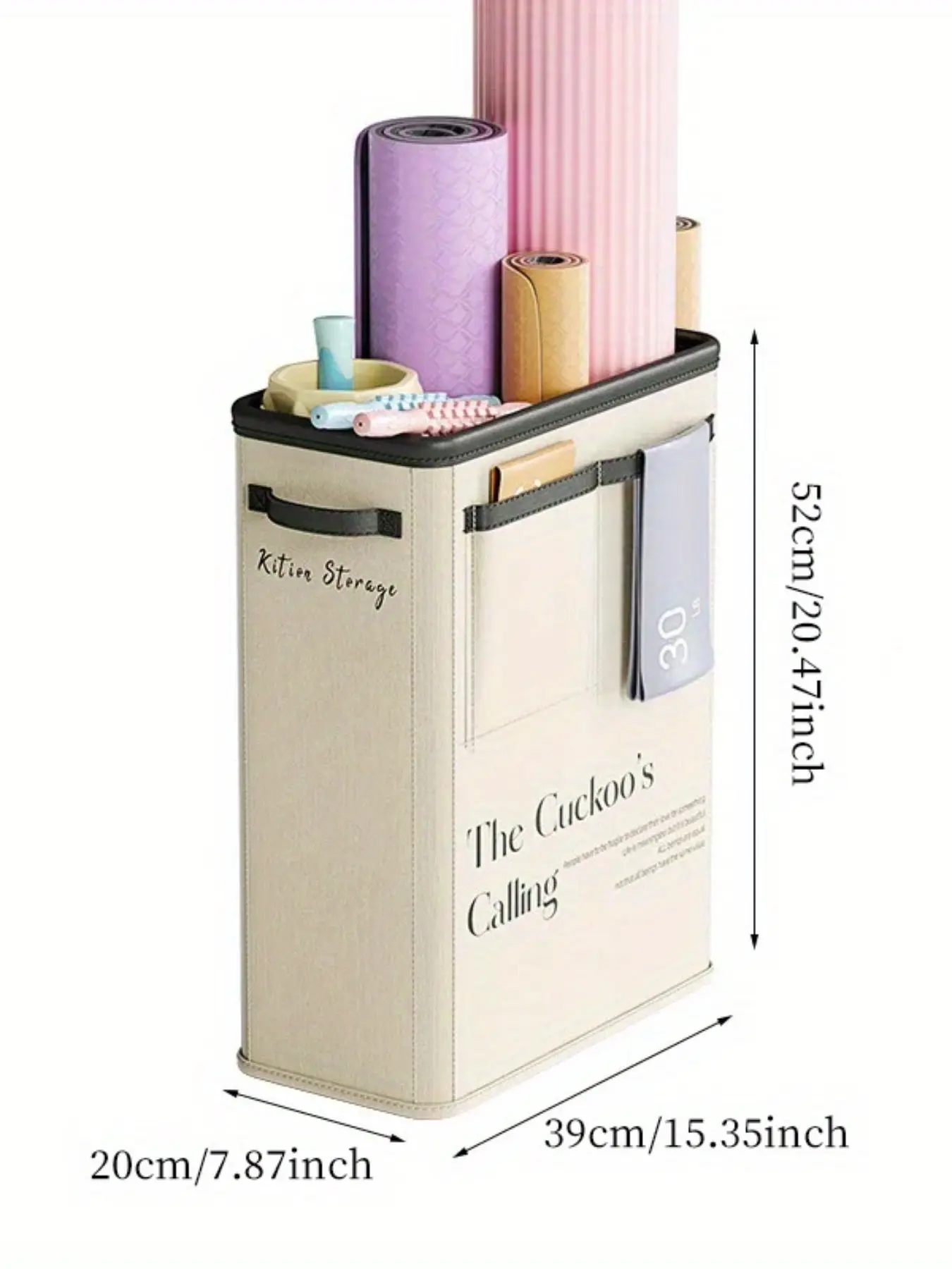 Multifunctional Sports Equipment Storage Box, Foldable Rectangular Organizer, Large Capacity Fabric Basket, Secure Closure Design