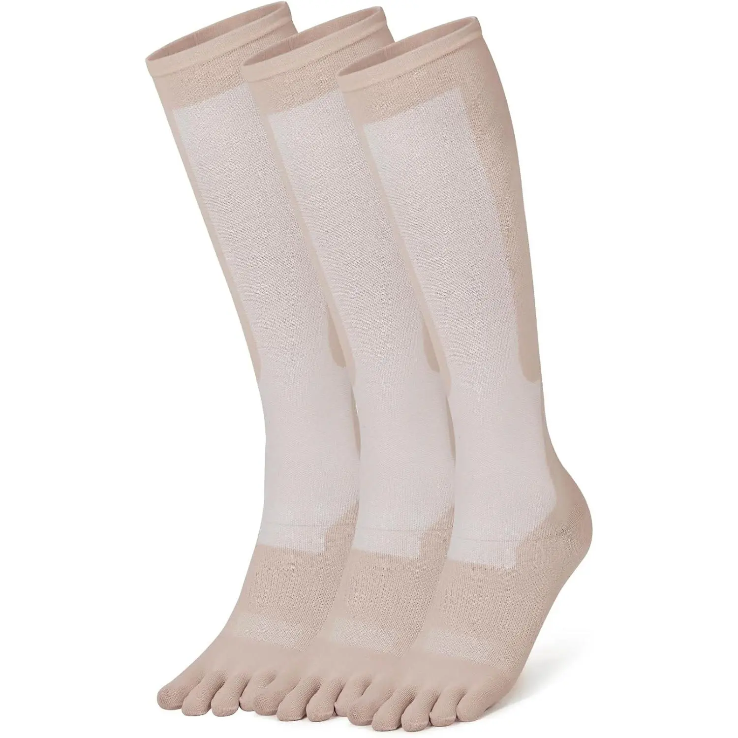 Compression Toe Socks for Women & Men - Knee High 15-20mmHg Graduated Circulation Support, 3 Pairs for Nurses & Travel(Gift)
