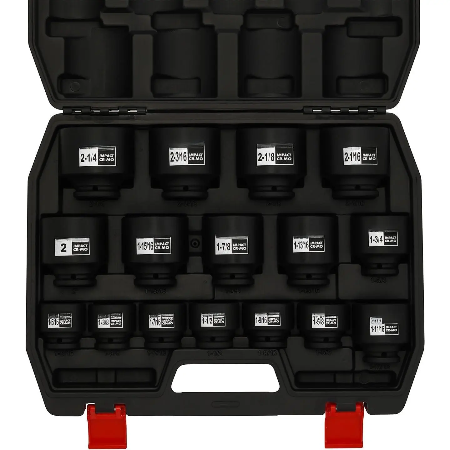 16 count 1/2" Drive Shallow Spindle Axle Nut  Socket Set, 6-Point, Large Socket Set, SAE(1-5/16" to 2-1/4"), CR-MO