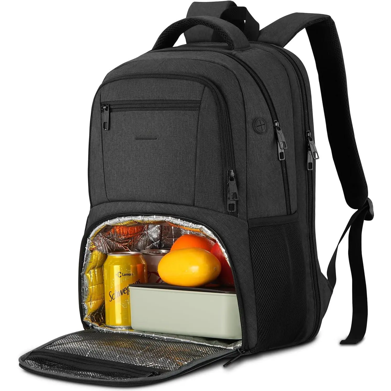 17.3 Inch Laptop Backpack Insulated Backpacks with Cooler Compartment,TSA Large School Backpack Lunch Box for Teens Boys,Anti- Work Business Bookbag,College  Backpack for Men Women