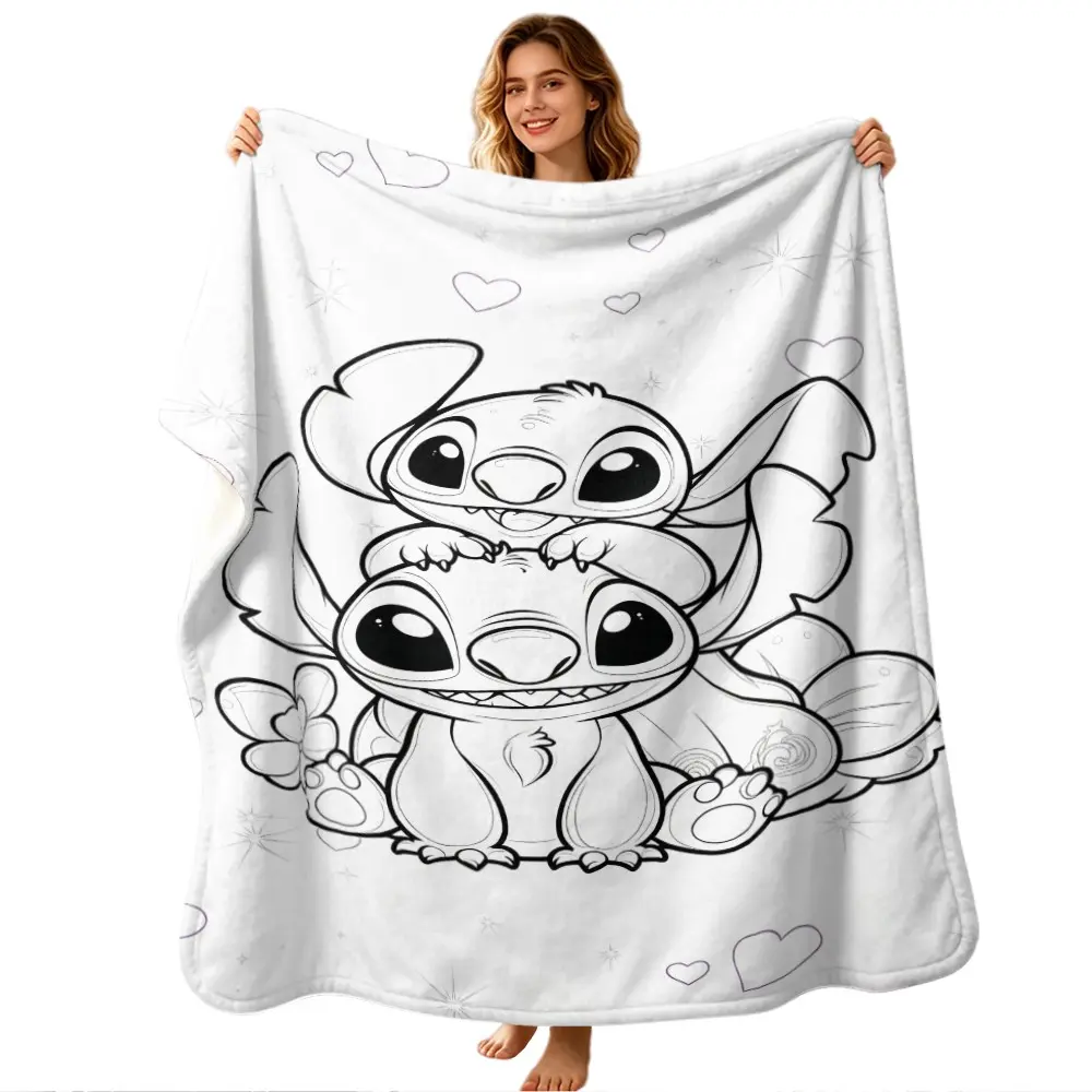 Creative Hand-Drawn Blanket, Digital Print Flannel, Modern Style, Holiday Gift, Wall Hanging, Sofa Bed Cover, Outdoor Travel Blanket, Graphic Throw Blanket