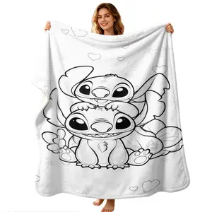 Creative Hand-Drawn Blanket, Digital Print Flannel, Modern Style, Holiday Gift, Wall Hanging, Sofa Bed Cover, Outdoor Travel Blanket