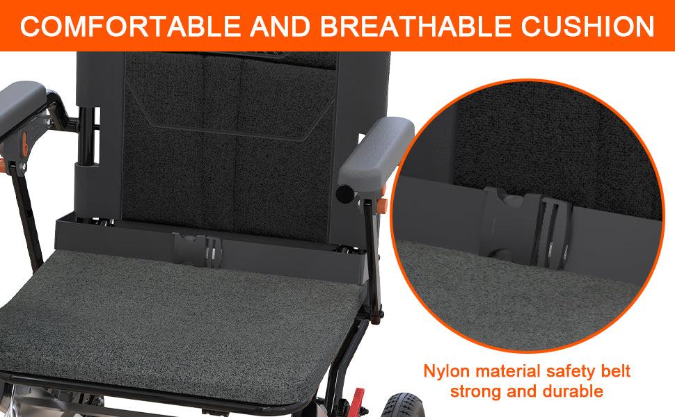 【GARVEE】Lightweight Folding Wheelchair for Seniors with Aviation Aluminum Frame, Flip Armrests, Secure Brakes, Spacious Seating, Ideal for Safe Transfers Indoors and Outdoors in Gray Orange