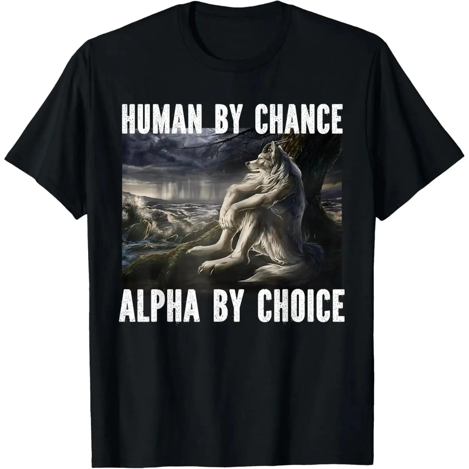 Streetwear Casual Shortsleeve Round Neck Cotton Graphic Tees  I Heart Werewolfs Alpha Funny Cringe Werewolf Wolf Meme T-Shirt