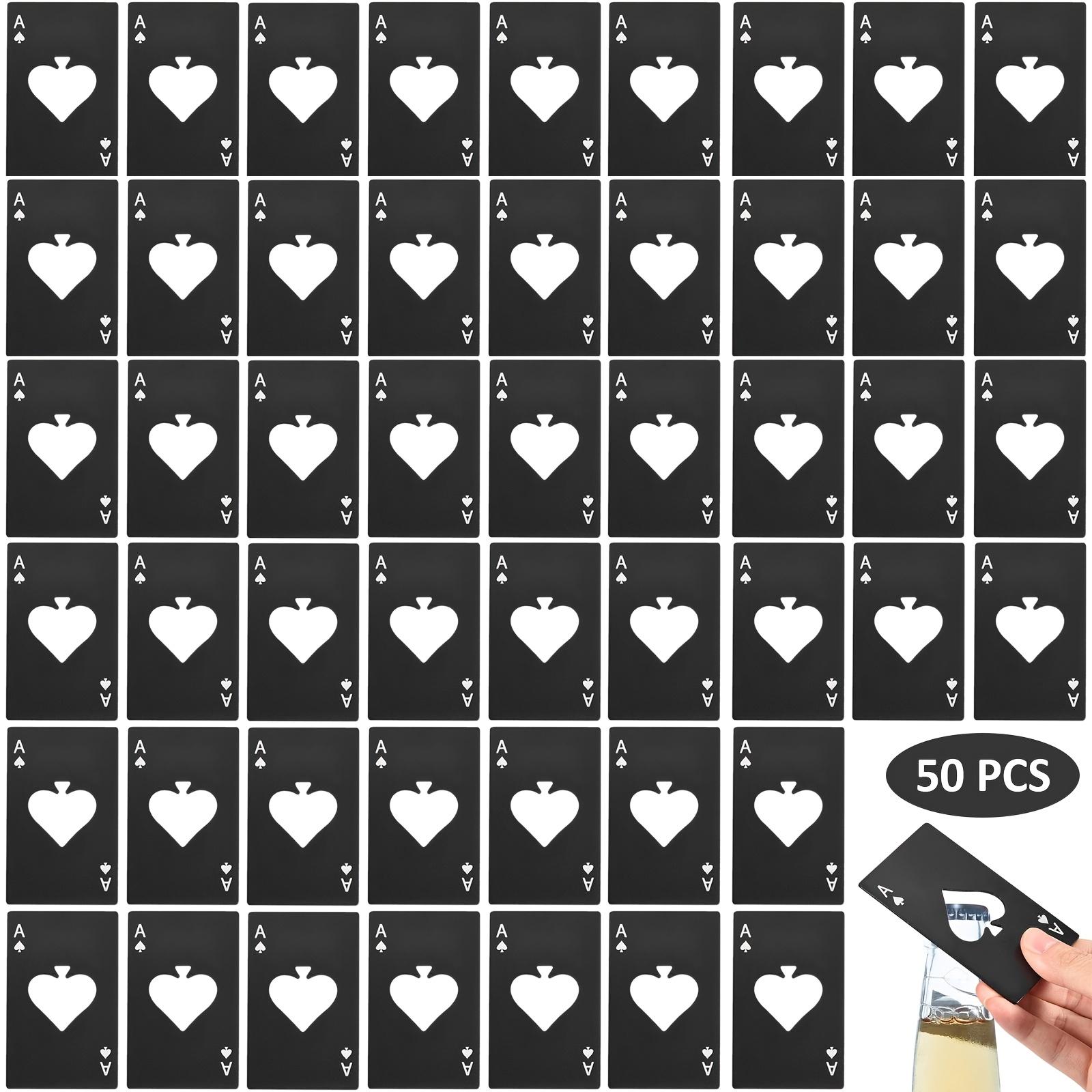 For Weddings, Anniversaries & Birthdays, Creative Bottle Opener Solution, 50 Pcs Hollow Ace of Spades Poker Stainless Steel Wine Bottle Opener, Stainless Steel Beer Opener, Effortlessly Prepare Party Favors, Party Favor Supplies