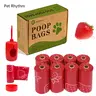 Biodegradable Clean Dog Poop Bags Set, Strawberry Scent, Extra-Thick Leak-Proof Design, Portable with Dispenser Included