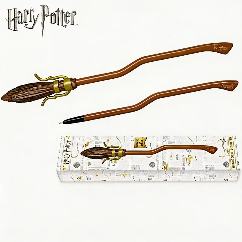 Harry Potter Nimbus 2000 Broom Pen, 3D Broomstick Magic Ballpoint Gel Pen, School Supplies, Halloween Christmas Gift, Novelty Pen