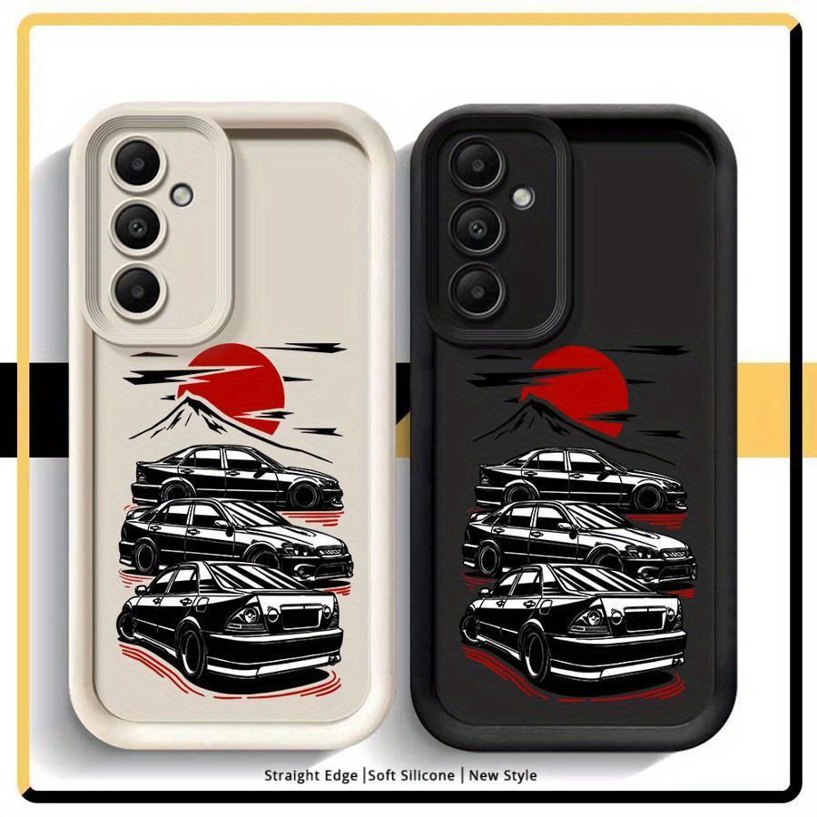 Phone Case for SamSung for Galaxy A55 A25 A35 A16 A15 A54 A34 A14 A24 A53 A33 A23 A13 A52 A32 A22 A12 A51 A71 A72 A73 Silicone Cover Protective High-Quality Soft Shockproof Funda Japanese-JMD Drift-Car Art