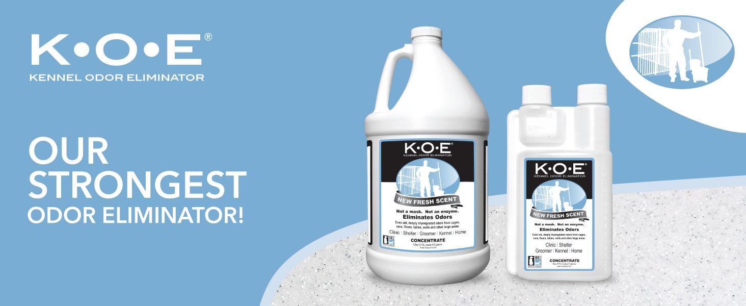 Odorcide K.O.E Kennel Odor Eliminator Concentrate – For Cages, Runs & More – For Home & Kennel w/Safe, Non-Enzymatic Formula (Fresh Scent, 16 oz)