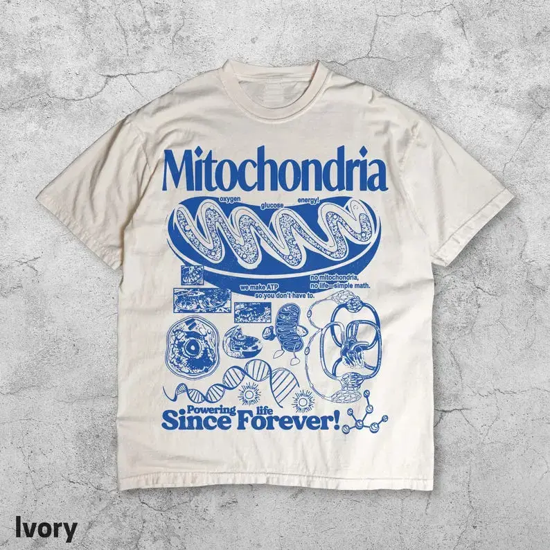 Mitochondria Vintage Science TShirt, Retro Biology Graphic Tee, 90s Academic Cell Diagram TShirt, Geek Lab Humor Top, STEM Learning Gift