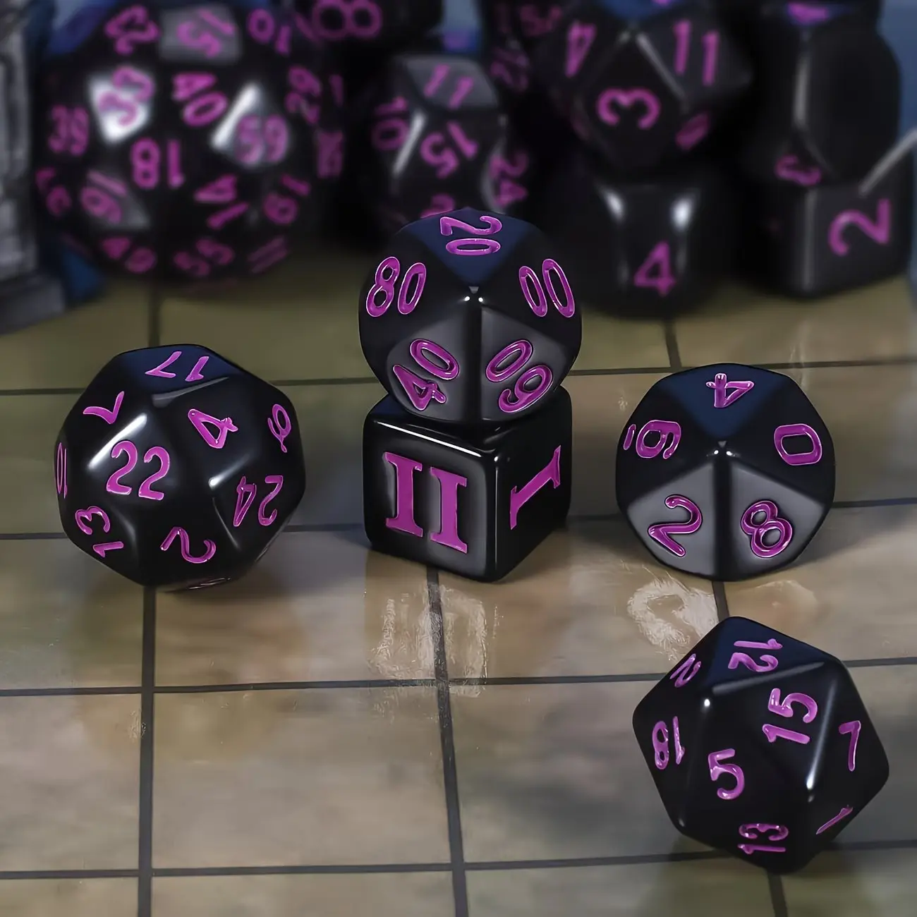 15pcs Polyhedral Dice Set, Multi Sided Dice 3-100 Sides, Acrylic Dnd Rpg Game Dice, Multiple Ink Color Options