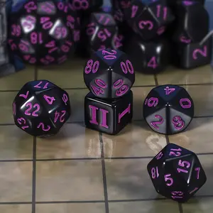 15pcs Polyhedral Dice Set, Multi Sided Dice 3-100 Sides, Acrylic Dnd Rpg Game Dice, Multiple Ink Color Options
