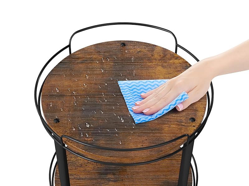 9.1'' Wood Lazy Susan Turntable Organizer for Cabinet, 2 Tier Lazy Susan Spice Rack Organizer for Kitchen, Table Top, Countertop, Pantry, Medicine Organizer