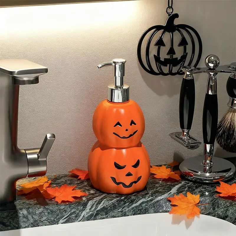 Halloween Ghost Light Soap Dispenser, Cute Pumpkin Hand Soap Pump, Spooky Bathroom Decor, Holiday Supplies, Fun Halloween Accessory