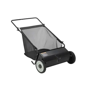 21-In Push Lawn Sweeper with 4 Spinning Brushes, 3.5 Cu. Ft. Hopper and Adjustable Height Design