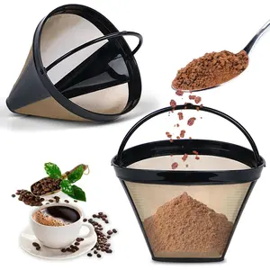 Reusable Coffee Filters, Permanent Coffee Filter 4, Used for Replacing the Coffee Bar Brewer, 4 Cone Permanent Coffee Filter, 2Pcs