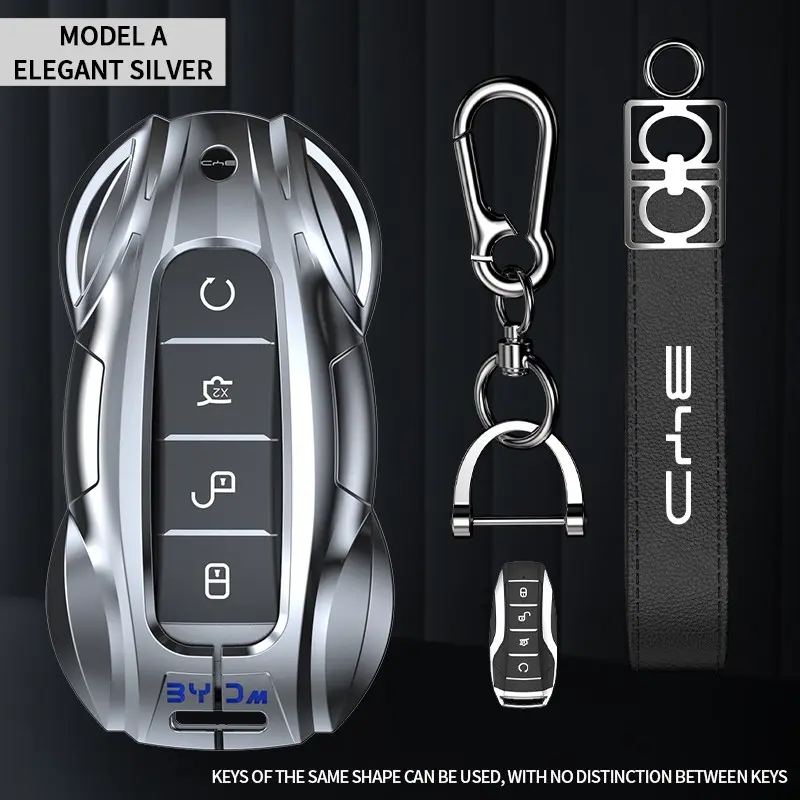 Metal Car Key Cover for Byd Tang Song Pro Qin Plus Song Plus Han, Stylish Remote Control Protector, Cool Sports Car Design