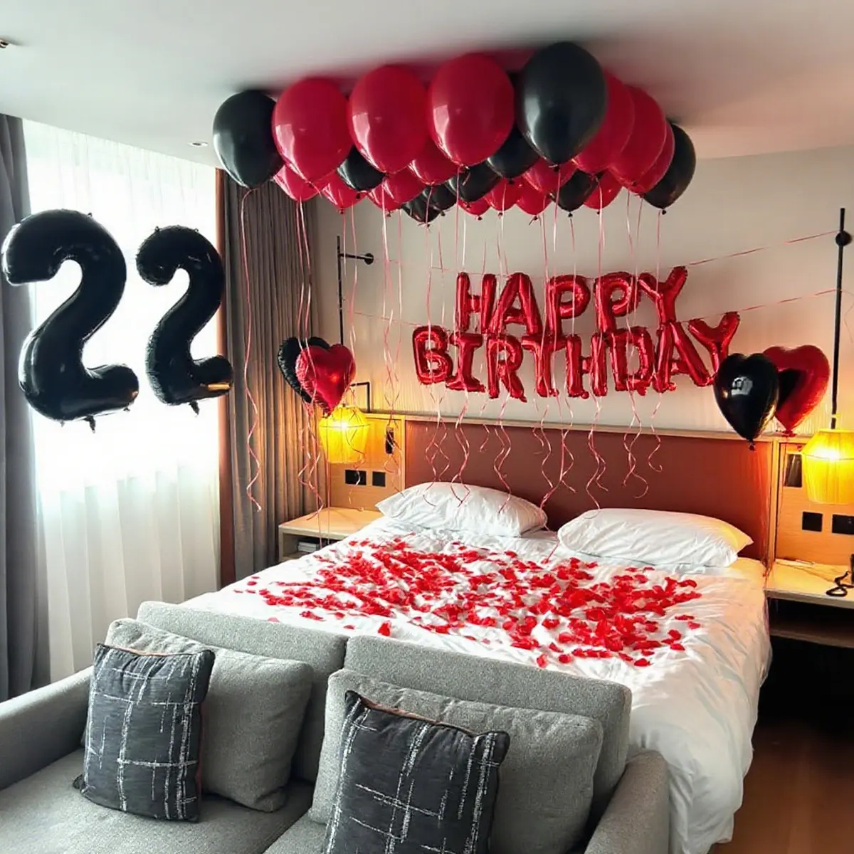 Theme Balloon Set, 16 Inch Happy Birthday Letters, 32 Inch Number Aluminum Foil Balloons for Party, Anniversary, Home Decor