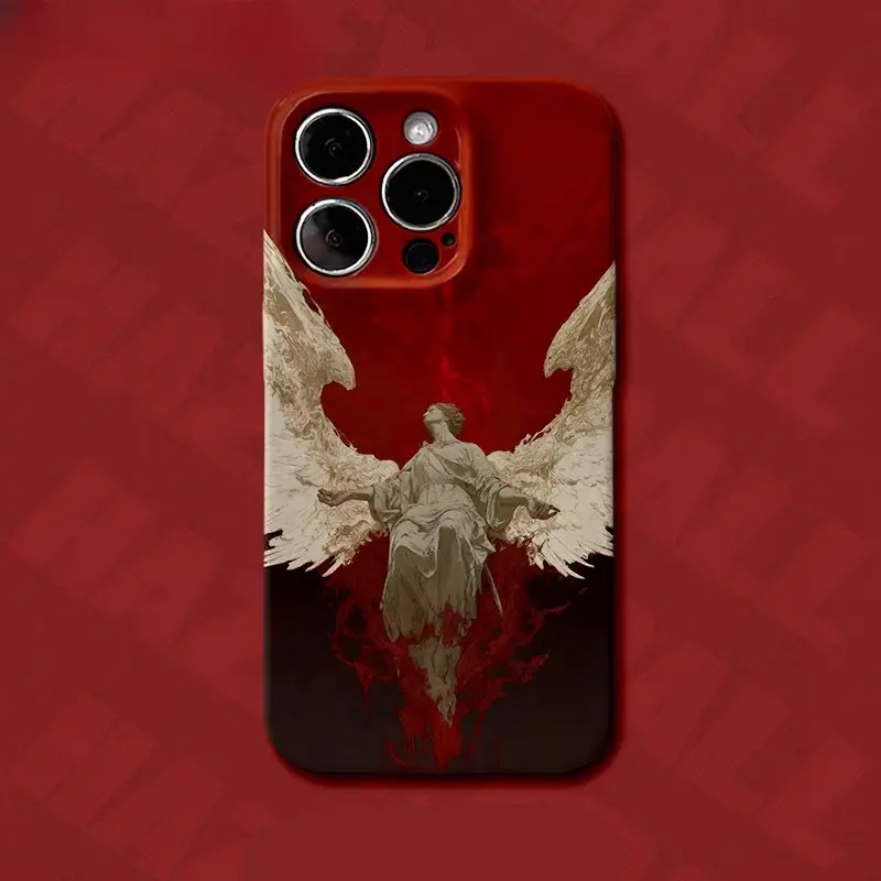 Yubo Blood Red Angel Arrival is suitable for iPhone 16 Pro Max phone case, 15 Pro Max film, 17 Pro trendy X