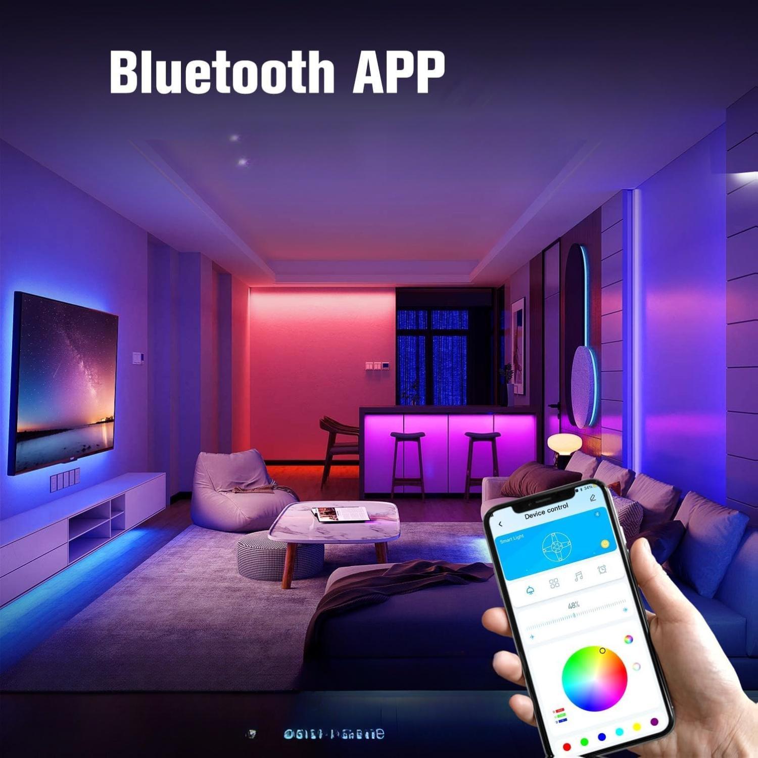 LED Strip Lights 130ft Lights Strip for Bedroom, Desk, Indoor Room Bedroom Brithday Gifts RGB Decor with Remote and 24V Power Supply