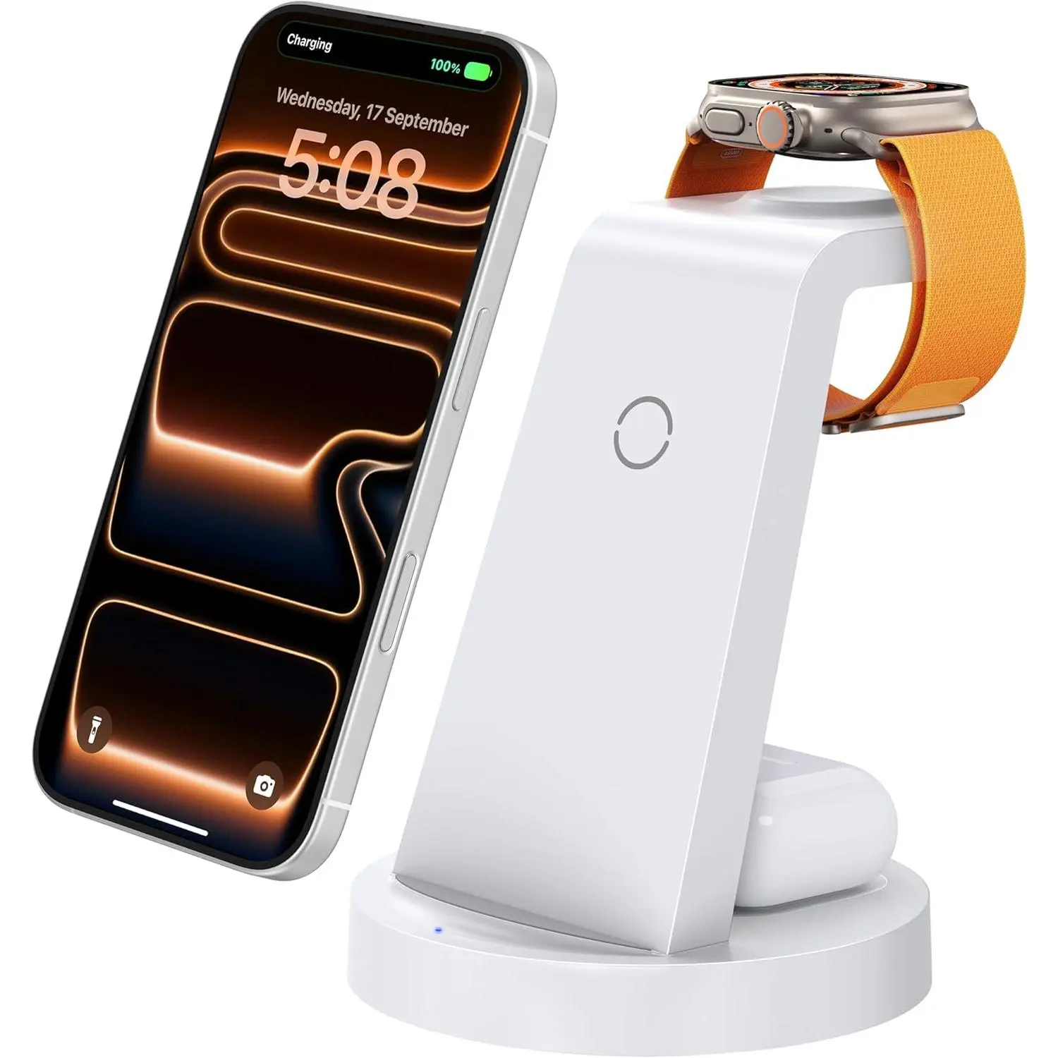 3 in 1 Charging Station for iPhone - Wireless Charger for Apple Products Multiple Devices - Charging Dock Stand for AirPods (for iPhone 17 16e 16 15 14 13 pro 12 11 X Max)
