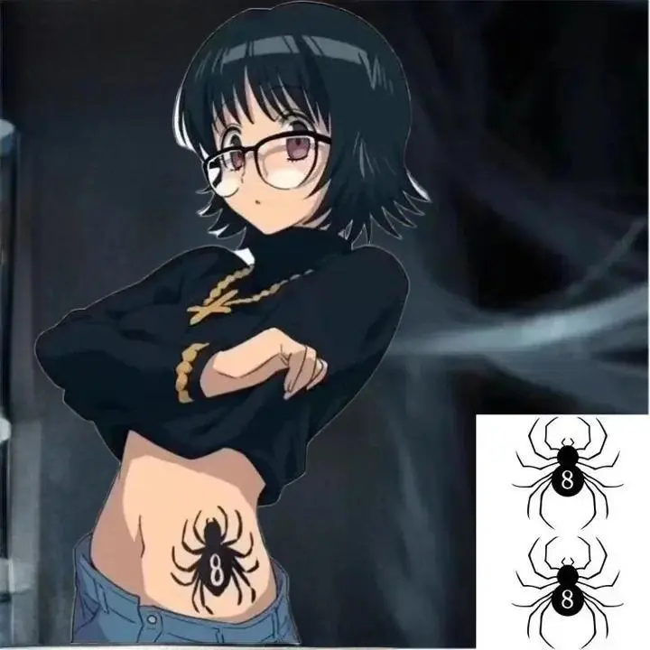 Shizuku Spider Cartoon Temporary Tattoos Anime Hunter X Hunter Body Art Waterproof Fake Tattoo Sticker Body Art Tatoo 2 Pattern