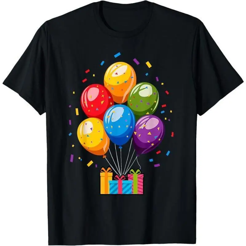 Casual Short Sleeve "It's My Party" Graphic T-Shirt - Soft Breathable CVC Cotton, Relaxed Fit Plain Birthday Sports Top for Outdoor Activities, Tshirt, Round Neck, Machine Wash