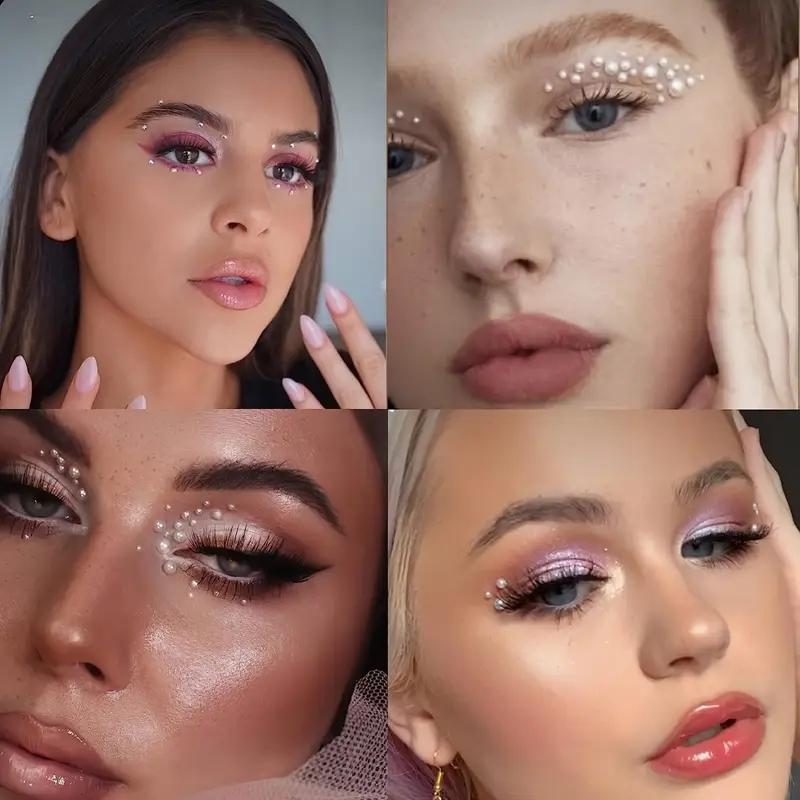 Flat Pearl Nail Art Accessories, 2 Boxes Mixed Size Small Steel Ball & Pearl, Beautiful Semi-circular Nail DIY Art Supplies, Nail Accessories for Women