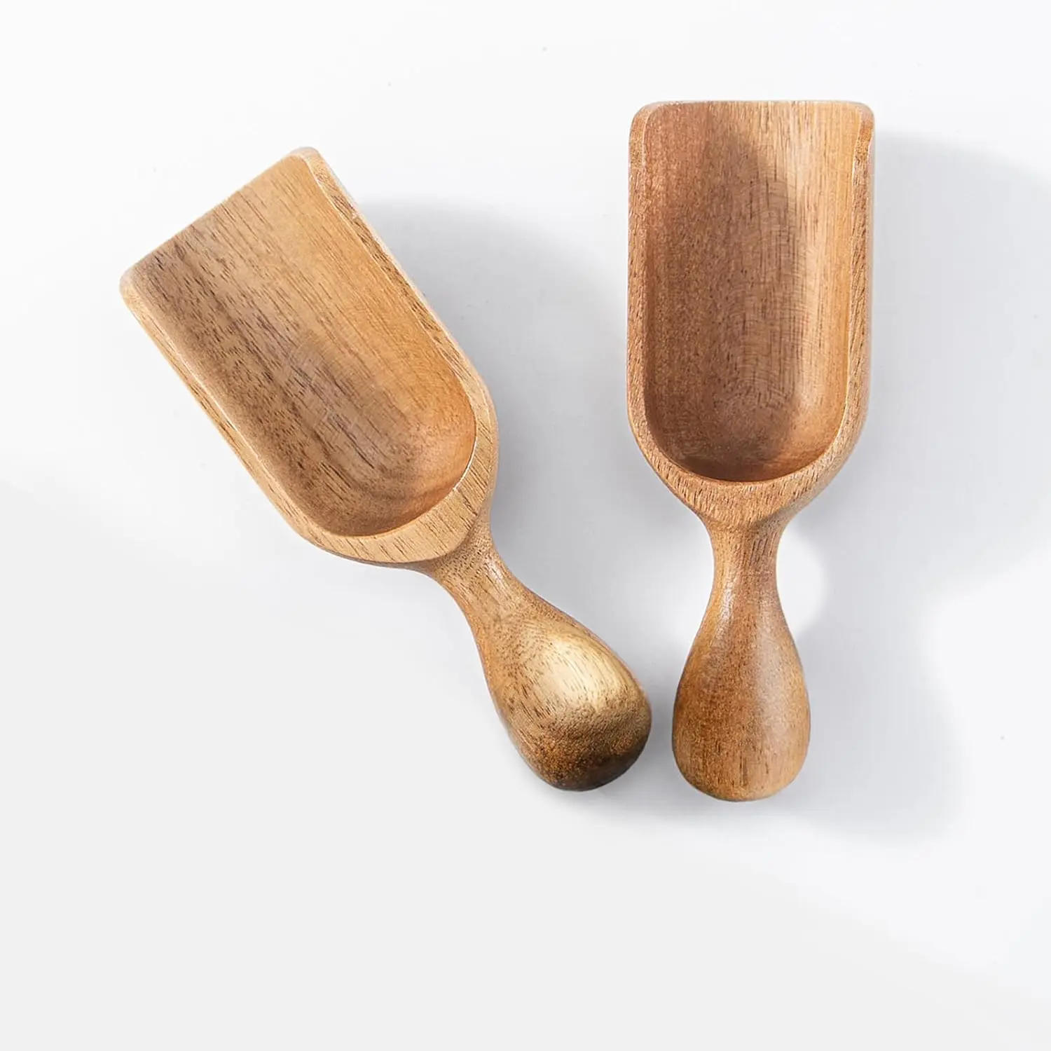 Wooden Scoops for Canisters 2PCS Wooden Scoop for Jars Acacia Small Measuring Spoons for Ground Coffee Shovel Mini Kitchen Scooper for Tea Powder Bath Salt Laundry Detergent Multipurpose