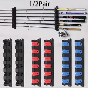 HorizontalFishing Rod Rack Fishing Rod Racks Suitable for Ship Garage 6-pole Wall Mounted Fishing Rod Storage