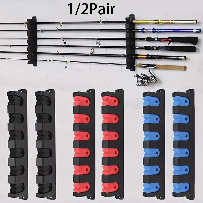 HorizontalFishing Rod Rack Fishing Rod Racks Suitable for Ship Garage 6-pole Wall Mounted Fishing Rod Storage Fishing Rod Holders