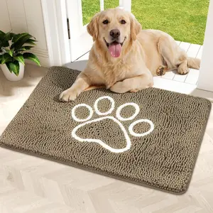 Super Absorbent Dog Door Mat, 36"*24" Anti Slip Mat for Muddy Paws, Pet Rugs for Dirty Paws Washable that Absorbs Moisture and Dirt, for Dog Cage and Pet Resting Carpet