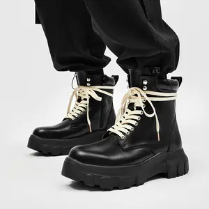 Unisex Boots - Workwear / Commuting / Streetwear Versatile Ankle Boots with Platform Height Increase, Side Zipper, Anti-Slip, Wear-Resistant, and All-Match Styleaa