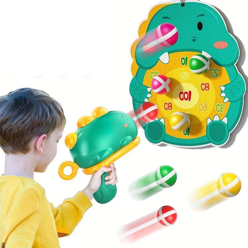Dinosaur Design Ball Blaster Toy, 1 Box Dinosaur Design Ball Blaster Toy with 12pcs Sticky Ball, Indoor Outdoor Sports Toy for Kids