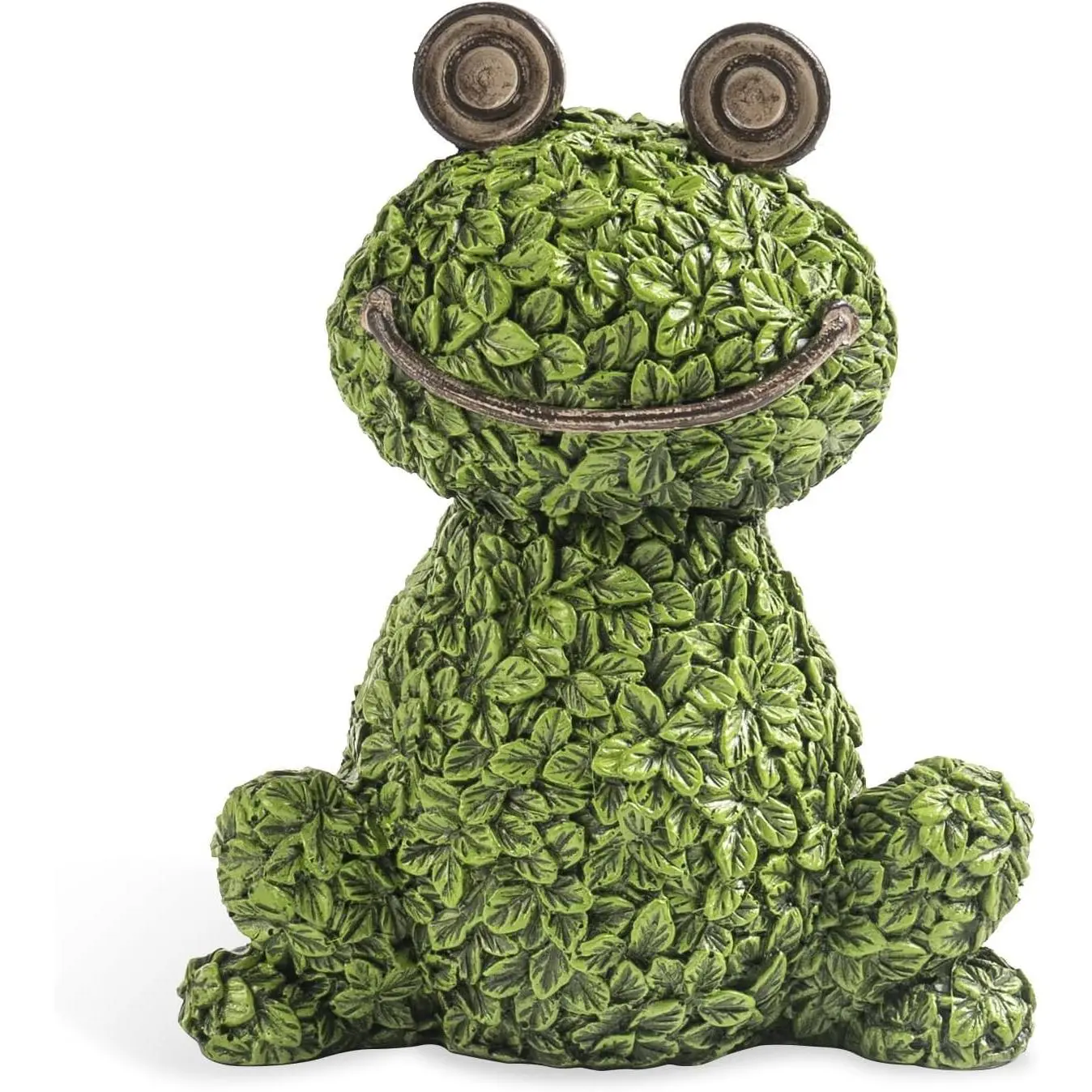 Green Frog Figurine for Plant Pot Decor, 5.3" Resin Frog Small Statue Fairy Garden Accessories, Outdoor Flower Garden Yard Patio Lawn Indoor Table Shelf Home Decorations, Gifts for Women