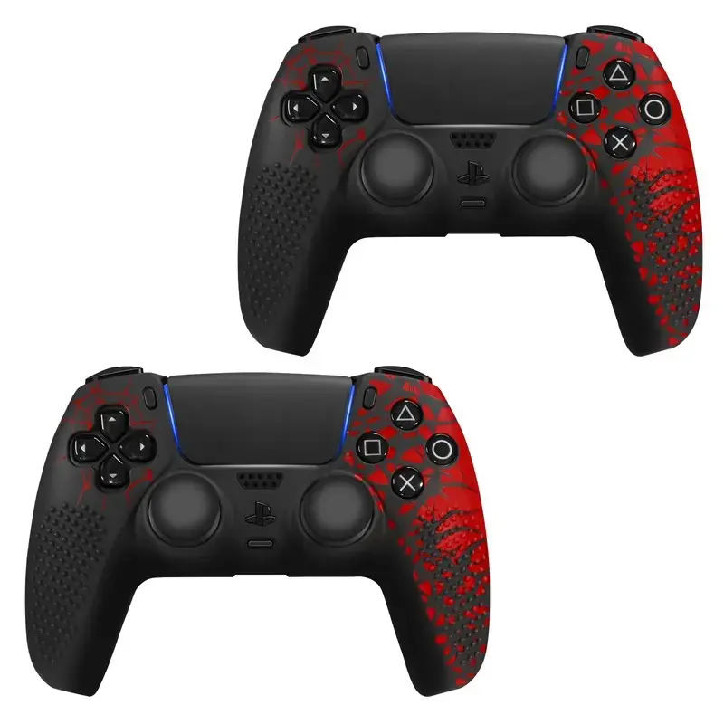 Anti-Slip PS5 Controller Skin, Non-Slip Silicone Cover Case with Thumb Grip Gaps, Touch Pad Sticker & Cover Wrap Stickers, Protection ps5 accessories gaming stick 40000 games Protector Wireless Smartphone coolingstation Console Joystick