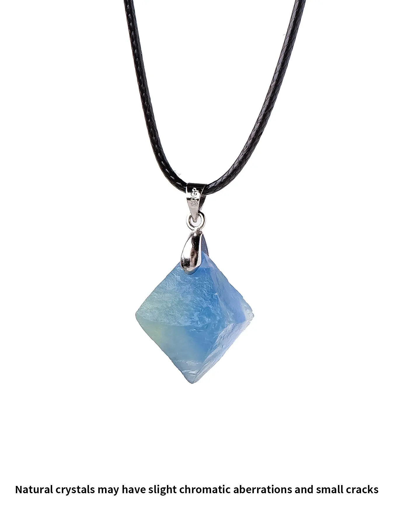High-Quality Natural Crystal Fluorite Pendant Necklace, and Blue Fluorite Jewelry, Ideal for Layering, Perfect for Crystal Lovers
