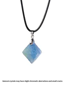 High-Quality Natural Crystal Fluorite Pendant Necklace, and Blue Fluorite Jewelry, Ideal for Layering, Perfect for Crystal Lovers