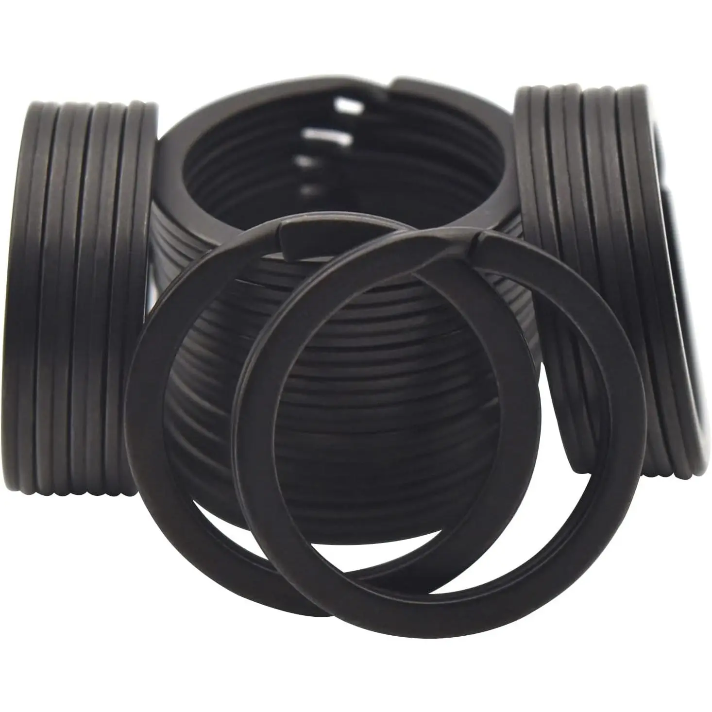 20 Pack Key Ring  1 Inch 25mm Diameter Metal Flat Split Key Chains Rings for    Tag Office Lanyards  Attachment Black