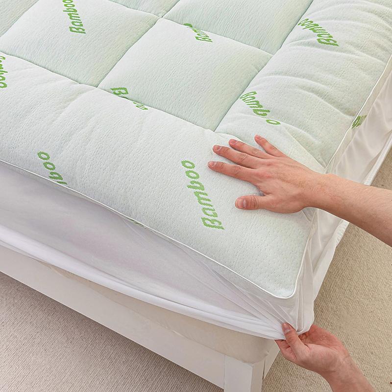 Cooling Mattress Topper, Extra Thick, Plush Quilted Pad with 8-21 Inch Deep Pockets, Overfilled with Breathable Polyester, Mattress Protector- Machine Washable 1000GSM