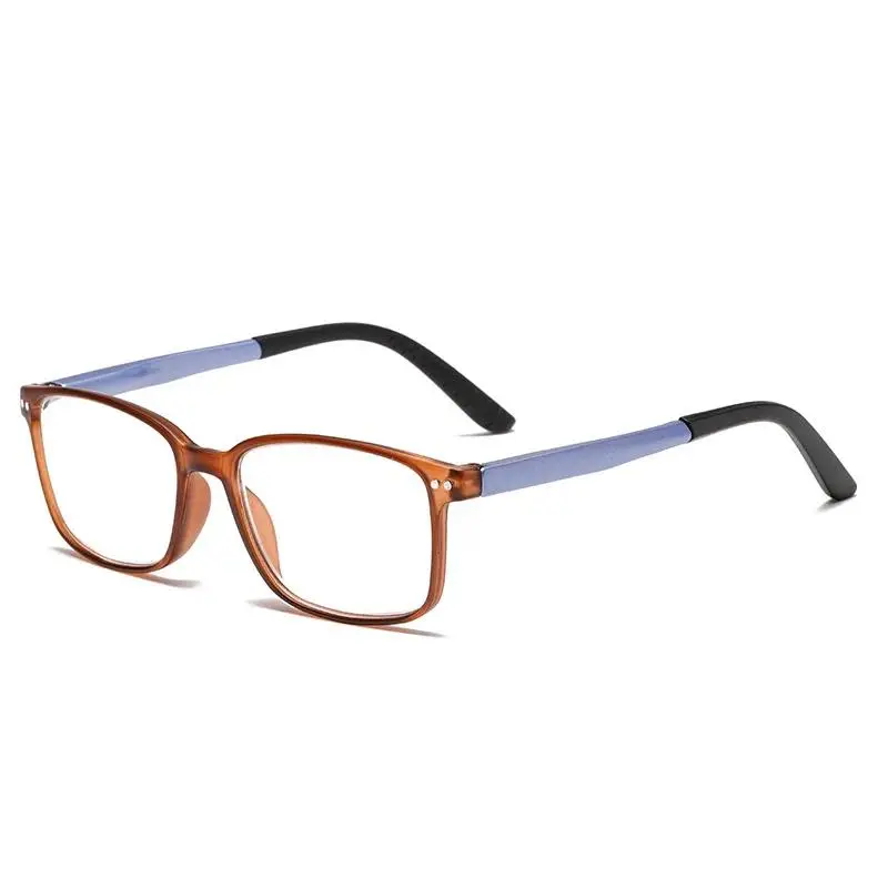Men's Business Style Reading Glasses  Metal Connected Eyeglass Legs Rice Nail Rectangle Far Sight Eyewear Vision Care 0~+4.0
