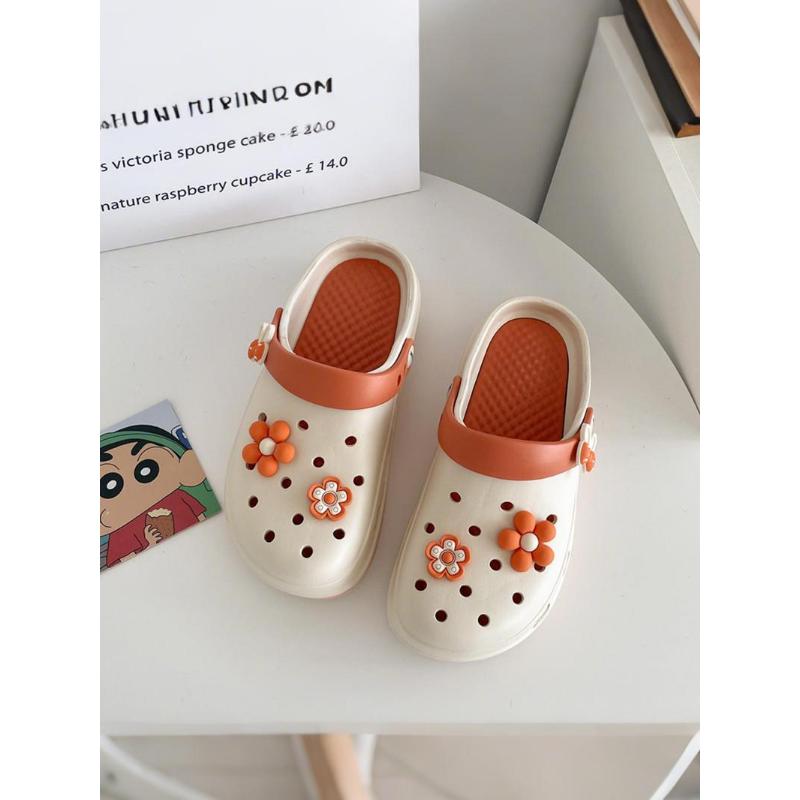 (New)Women's Cute Cartoon Charms Clogs, Casual Comfortable Breathable Platform Non-slip Clogs, Fashionable Shoes for Indoor & Outdoor Wear