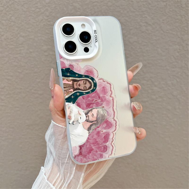 Case for iPhone 17 Pro Max, 16,15, 14, 13 + Samsung S25 Ultra, S24 Ultra, S23 FE Religious Virgin Mary Stylish Shockproof Lightweight Silicone Protective Cover